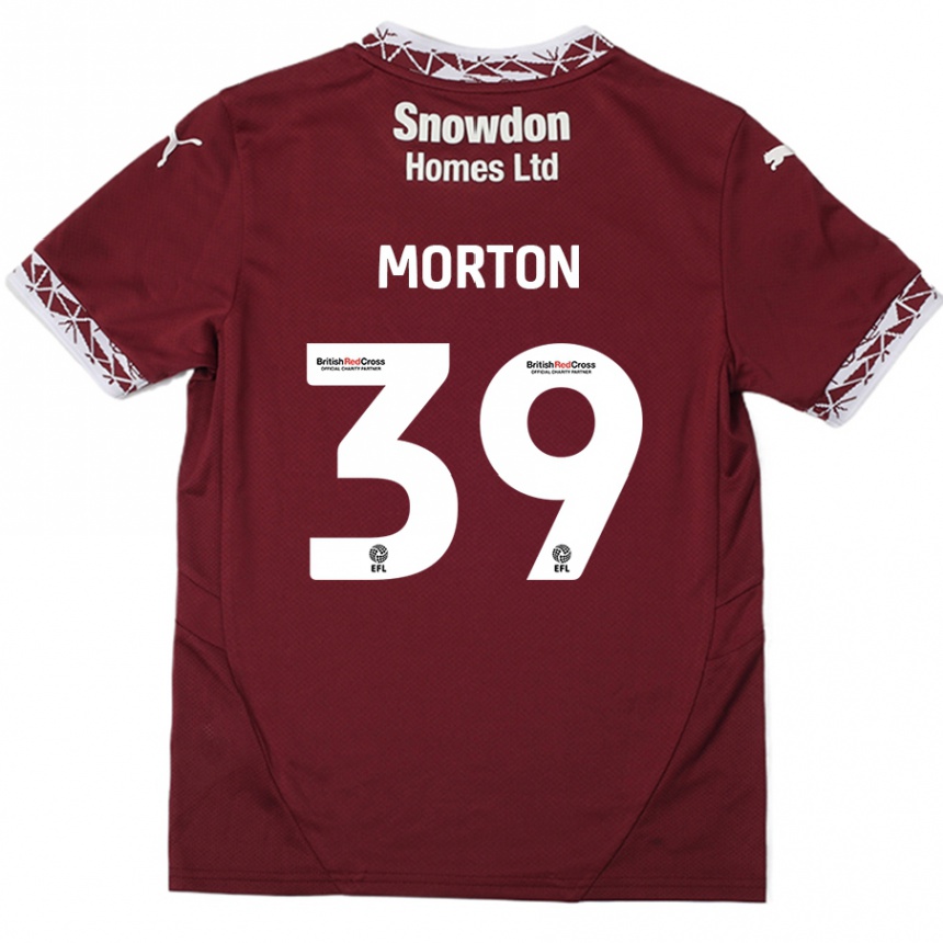 Gyermek Labdarúgás Callum Morton #39 Burgundia Hazai Jersey 2024/25 Mez Póló Ing