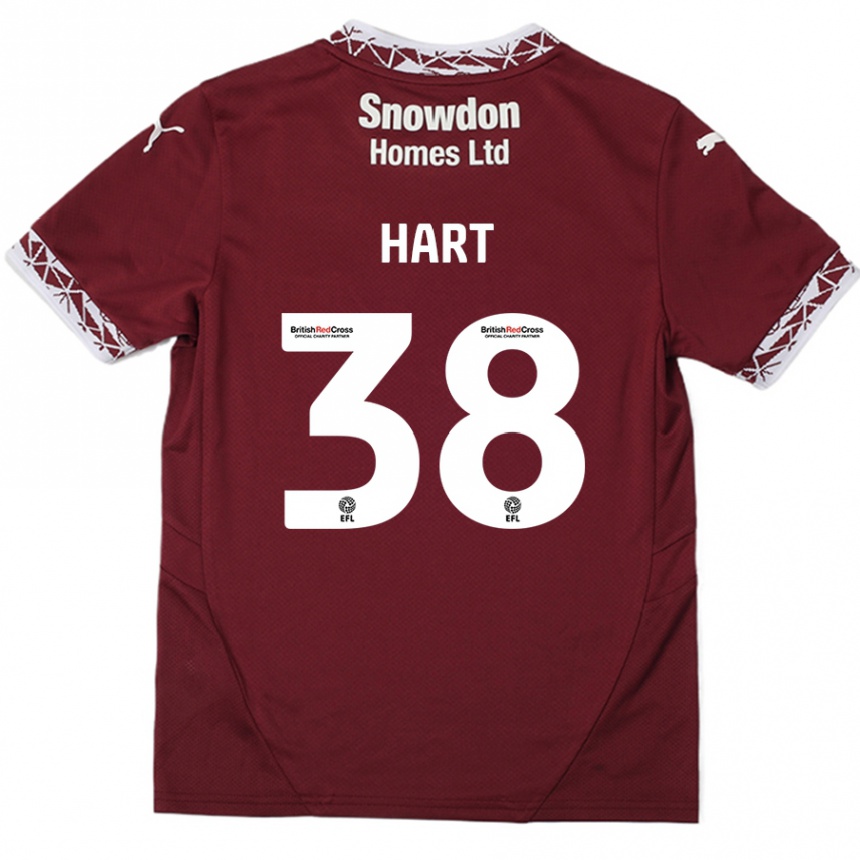 Gyermek Labdarúgás Jamari Hart #38 Burgundia Hazai Jersey 2024/25 Mez Póló Ing