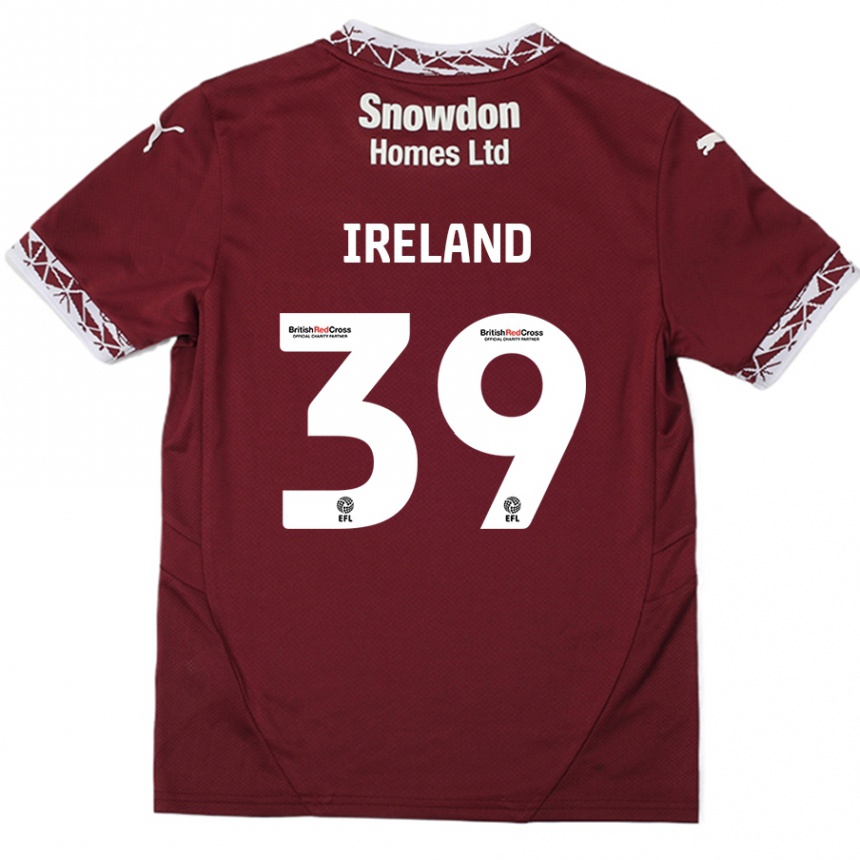 Gyermek Labdarúgás Matthew Ireland #39 Burgundia Hazai Jersey 2024/25 Mez Póló Ing