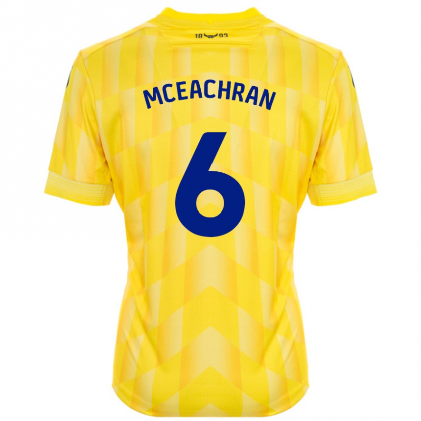 Gyermek Labdarúgás Josh Mceachran #6 Sárga Hazai Jersey 2024/25 Mez Póló Ing