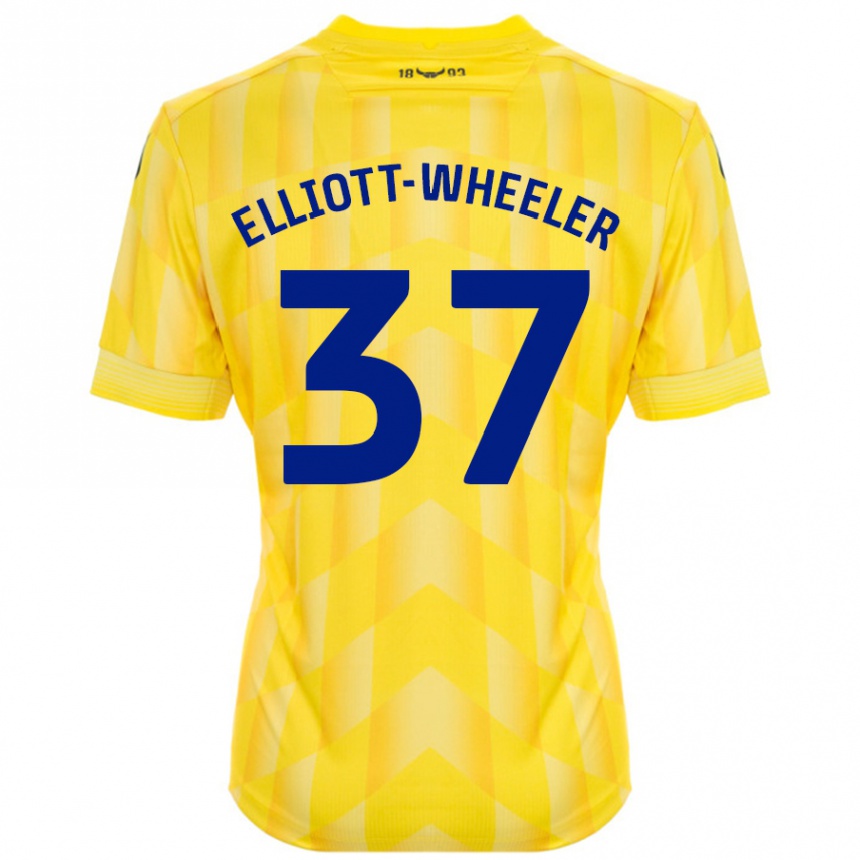 Gyermek Labdarúgás Aidan Elliott-Wheeler #37 Sárga Hazai Jersey 2024/25 Mez Póló Ing