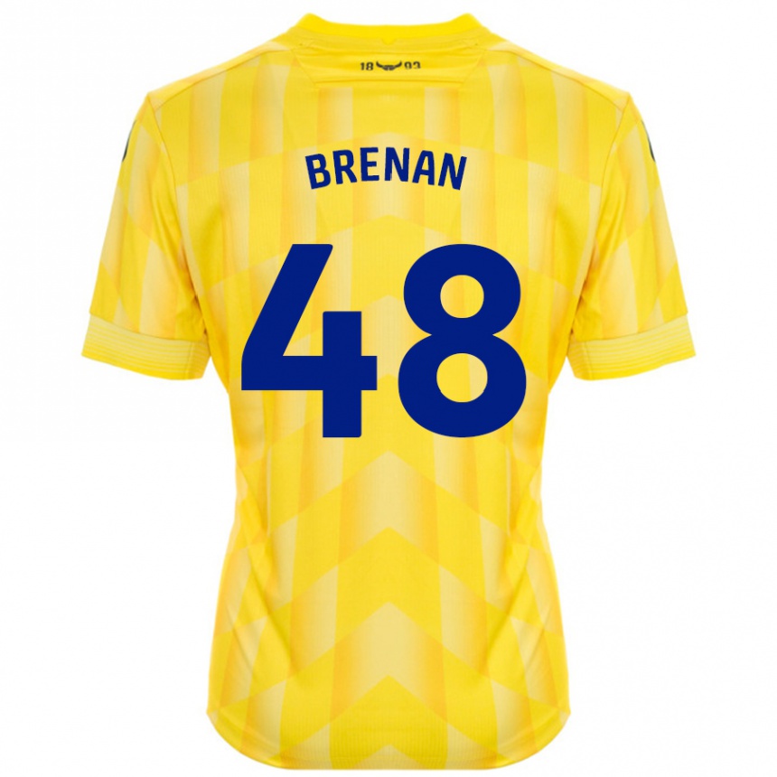 Gyermek Labdarúgás Tobias Brenan #48 Sárga Hazai Jersey 2024/25 Mez Póló Ing