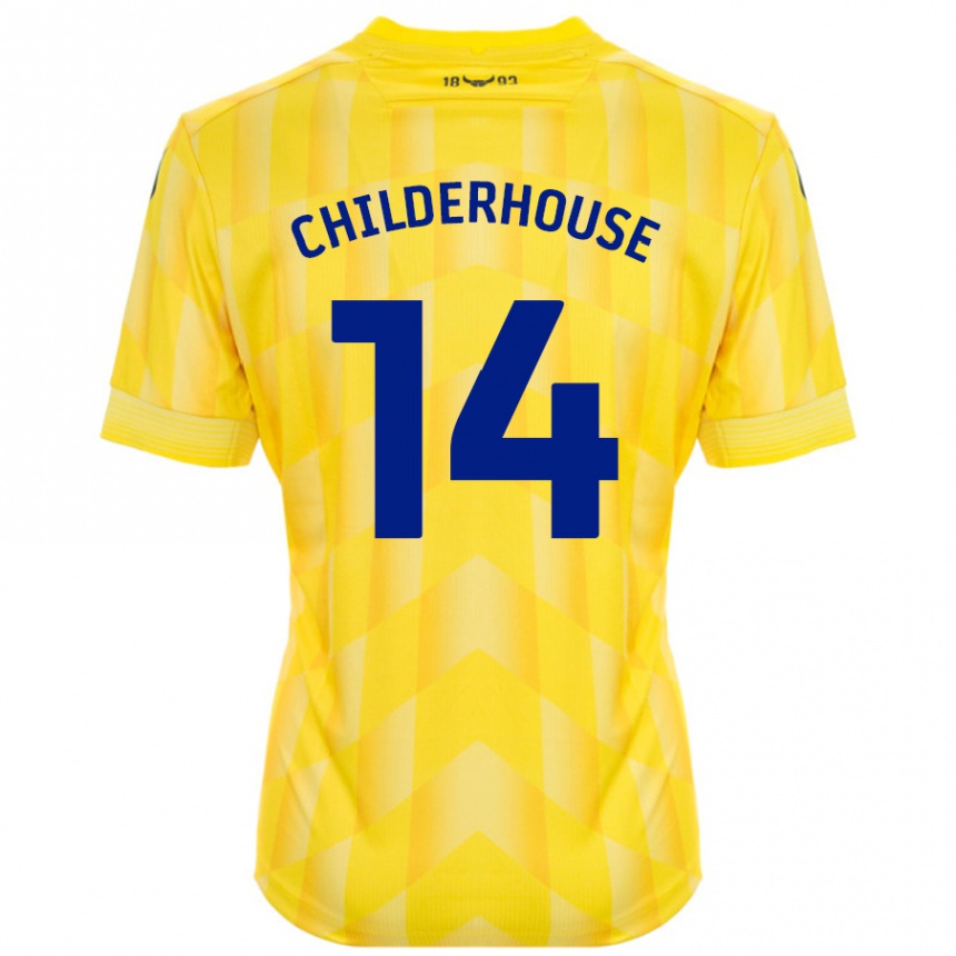 Gyermek Labdarúgás Molly Childerhouse #14 Sárga Hazai Jersey 2024/25 Mez Póló Ing