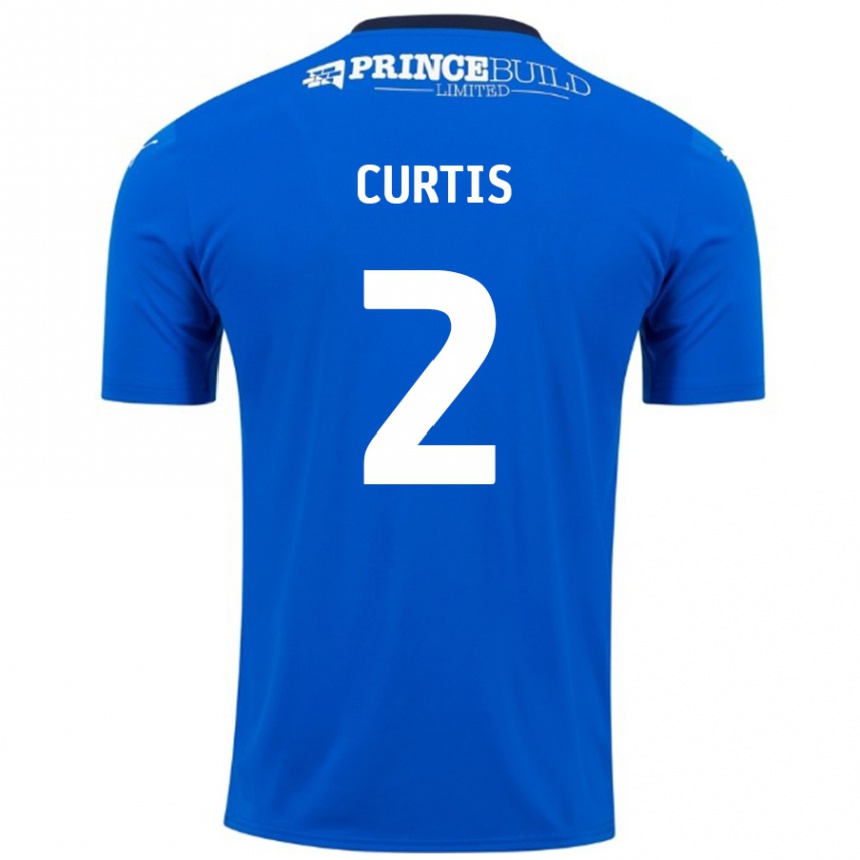 Gyermek Labdarúgás Sam Curtis #2 Kék Fehér Hazai Jersey 2024/25 Mez Póló Ing