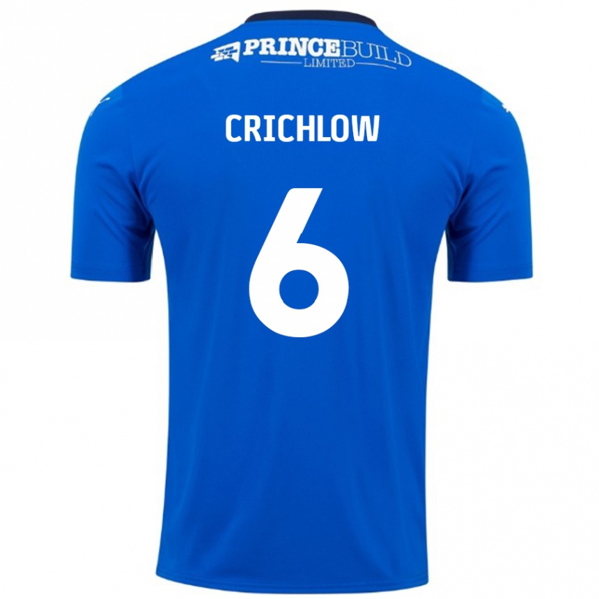 Gyermek Labdarúgás Romoney Crichlow #6 Kék Fehér Hazai Jersey 2024/25 Mez Póló Ing