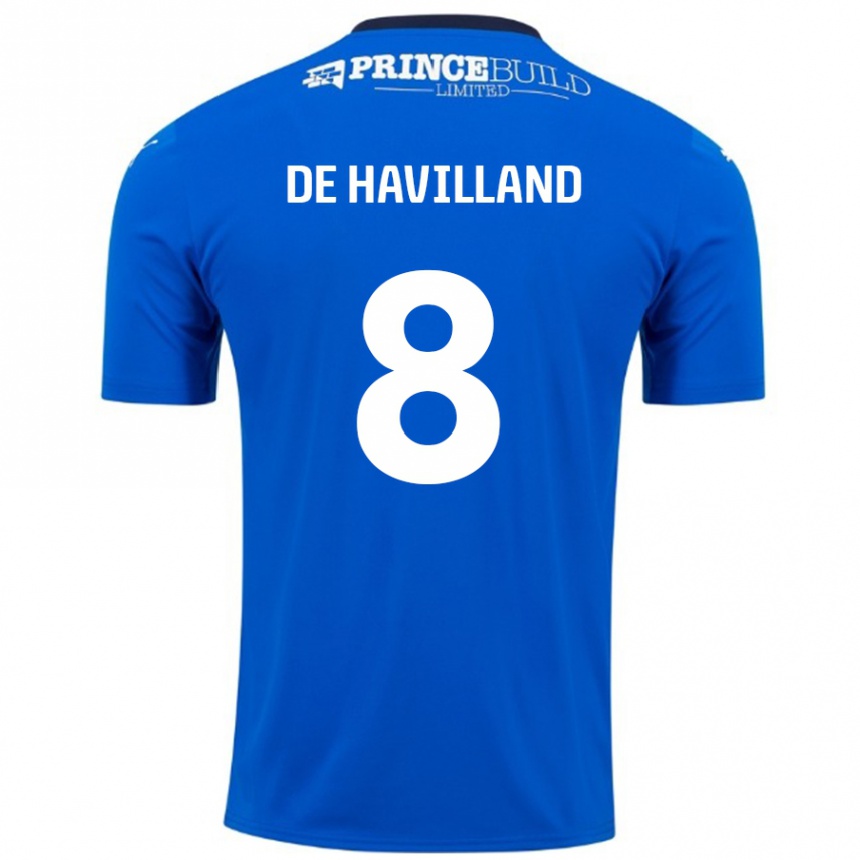 Gyermek Labdarúgás Ryan De Havilland #8 Kék Fehér Hazai Jersey 2024/25 Mez Póló Ing