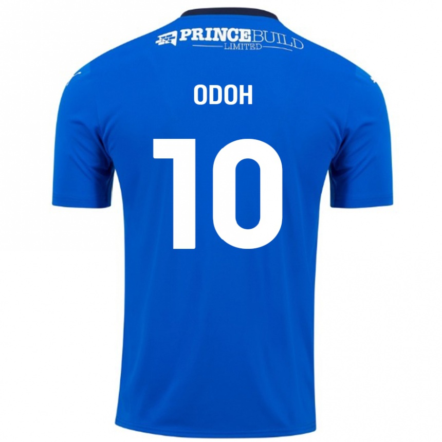 Gyermek Labdarúgás Abraham Odoh #10 Kék Fehér Hazai Jersey 2024/25 Mez Póló Ing