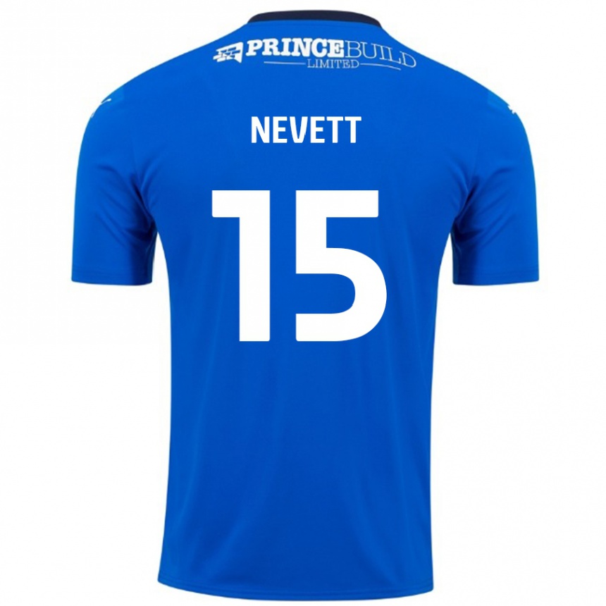 Gyermek Labdarúgás George Nevett #15 Kék Fehér Hazai Jersey 2024/25 Mez Póló Ing