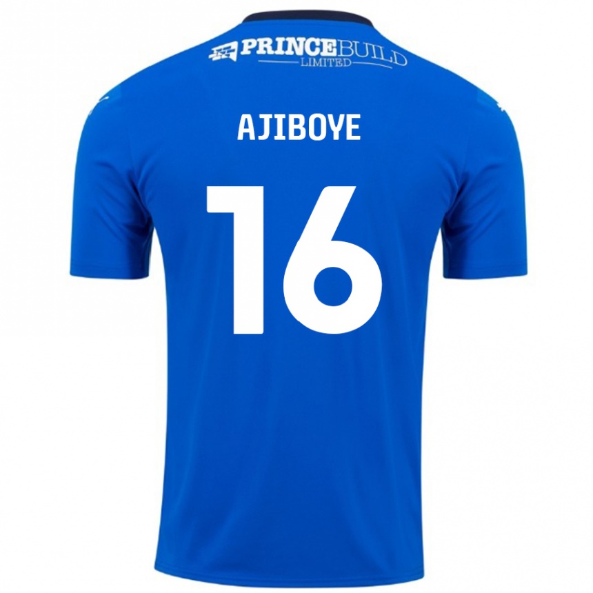 Gyermek Labdarúgás David Ajiboye #16 Kék Fehér Hazai Jersey 2024/25 Mez Póló Ing