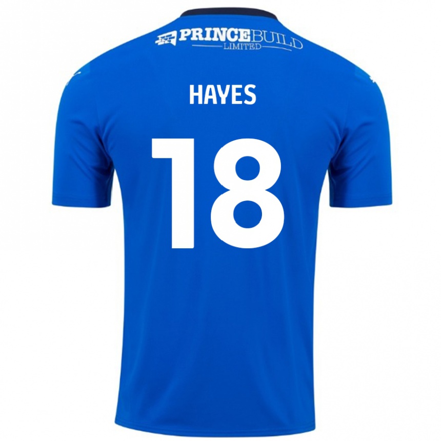 Gyermek Labdarúgás Cian Hayes #18 Kék Fehér Hazai Jersey 2024/25 Mez Póló Ing