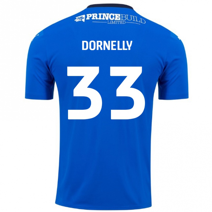 Gyermek Labdarúgás James Dornelly #33 Kék Fehér Hazai Jersey 2024/25 Mez Póló Ing