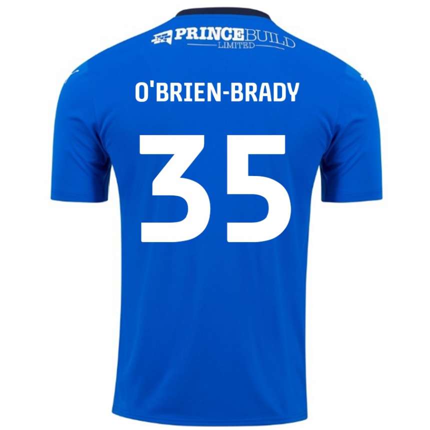 Gyermek Labdarúgás Donay O'brien-Brady #35 Kék Fehér Hazai Jersey 2024/25 Mez Póló Ing