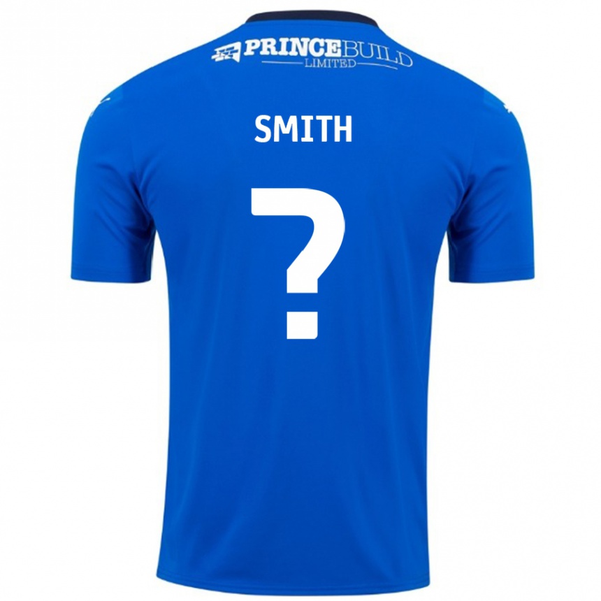 Gyermek Labdarúgás Bastian Smith #0 Kék Fehér Hazai Jersey 2024/25 Mez Póló Ing