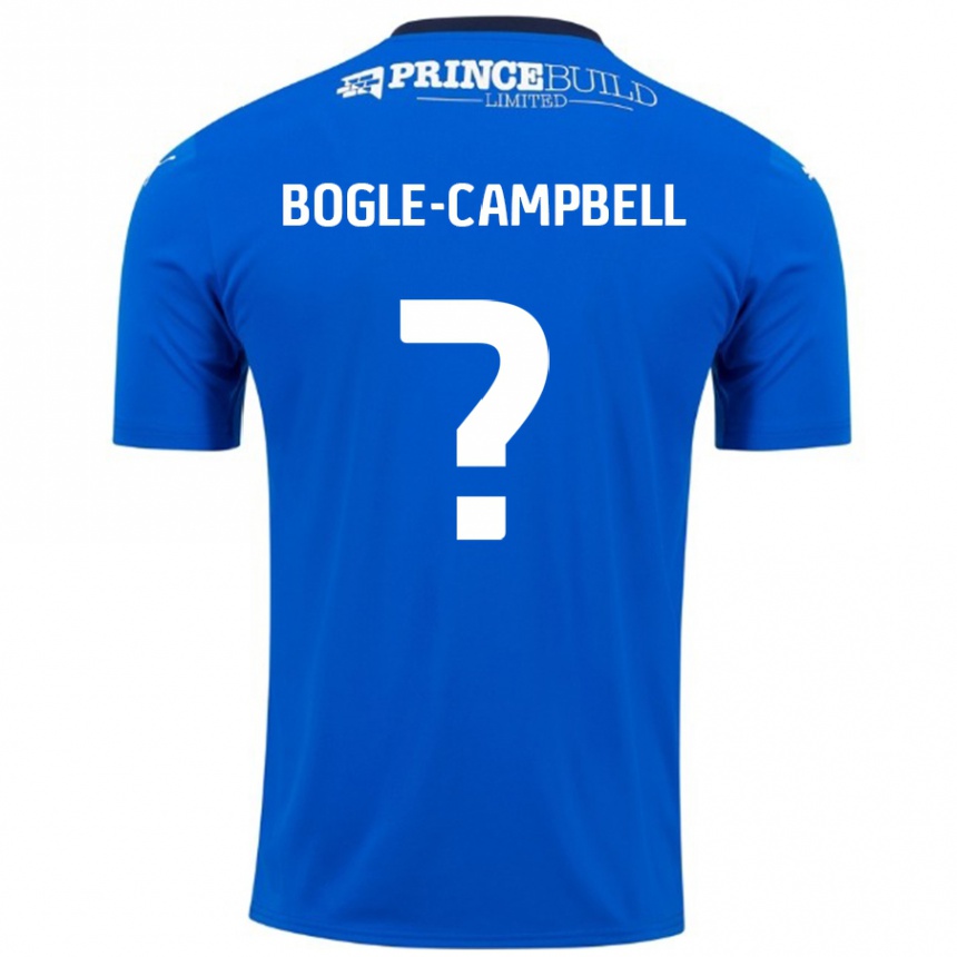 Gyermek Labdarúgás Ma'kel Bogle-Campbell #0 Kék Fehér Hazai Jersey 2024/25 Mez Póló Ing