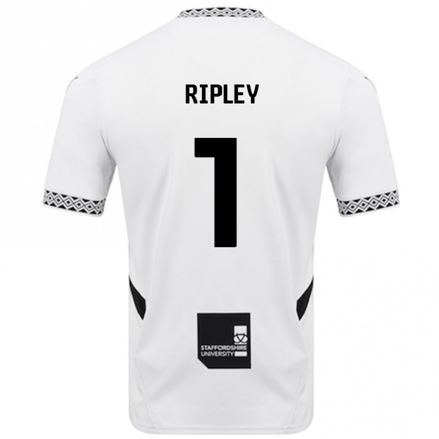 Gyermek Labdarúgás Connor Ripley #1 Fehér Hazai Jersey 2024/25 Mez Póló Ing