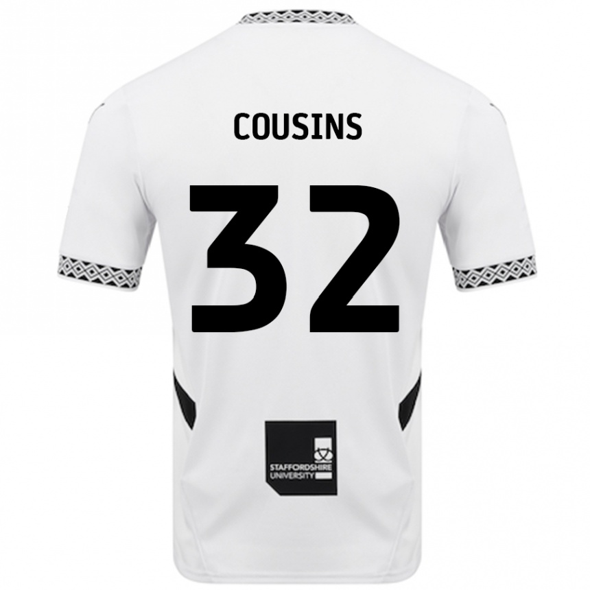 Gyermek Labdarúgás Logan Cousins #32 Fehér Hazai Jersey 2024/25 Mez Póló Ing