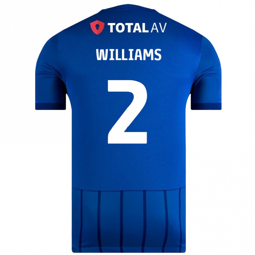 Gyermek Labdarúgás Jordan Williams #2 Kék Hazai Jersey 2024/25 Mez Póló Ing