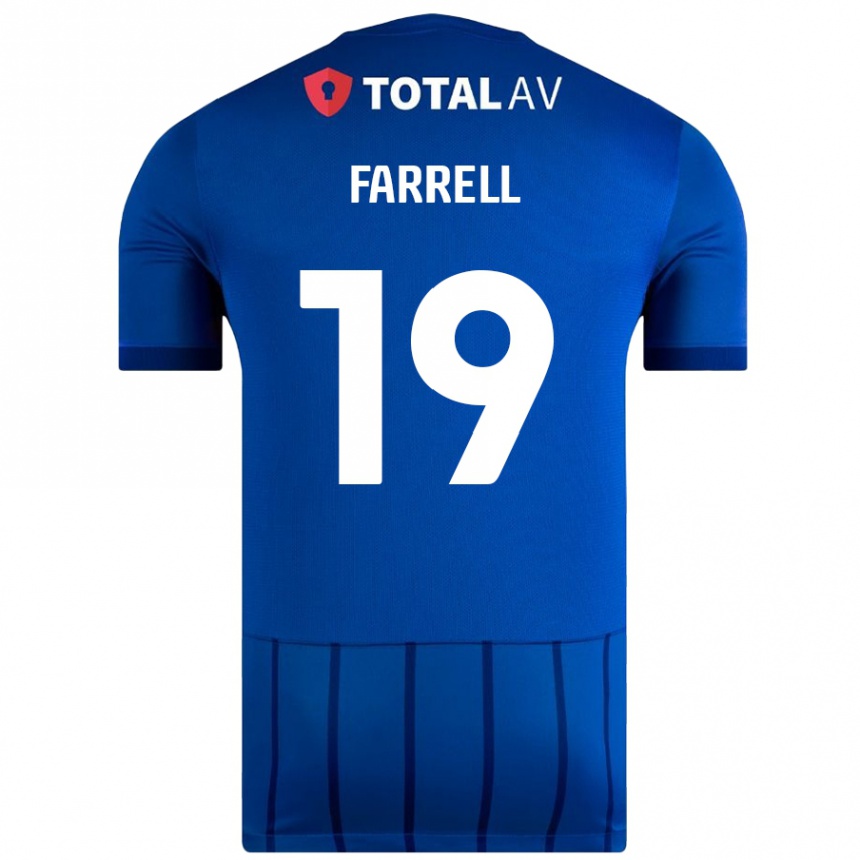 Gyermek Labdarúgás Jacob Farrell #19 Kék Hazai Jersey 2024/25 Mez Póló Ing