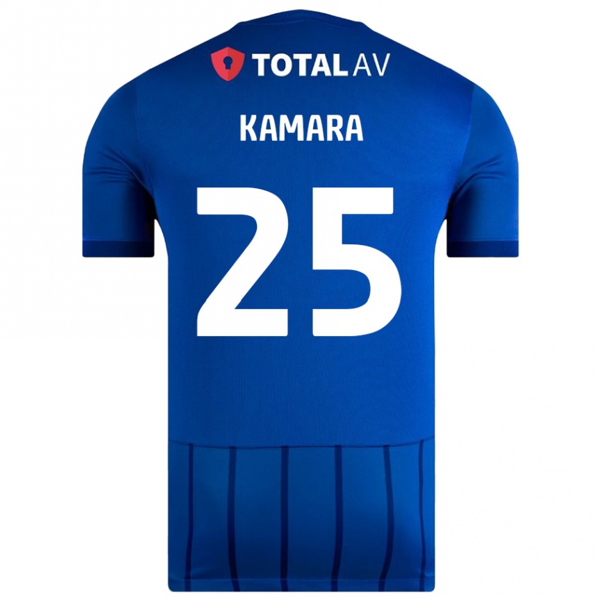 Gyermek Labdarúgás Abdoulaye Kamara #25 Kék Hazai Jersey 2024/25 Mez Póló Ing