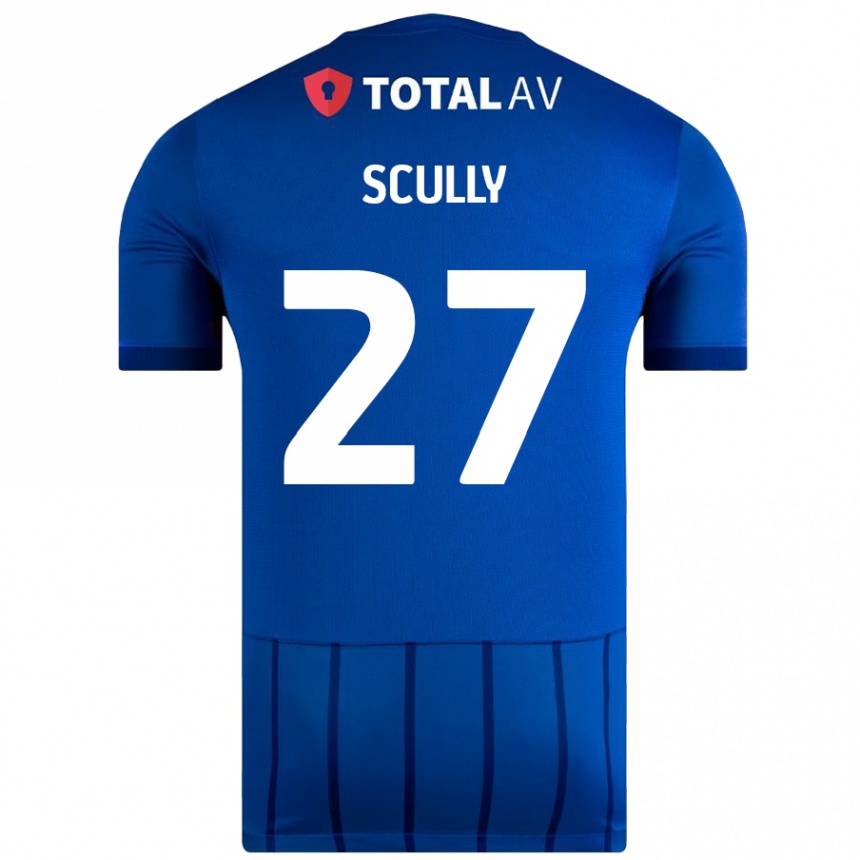 Gyermek Labdarúgás Anthony Scully #27 Kék Hazai Jersey 2024/25 Mez Póló Ing