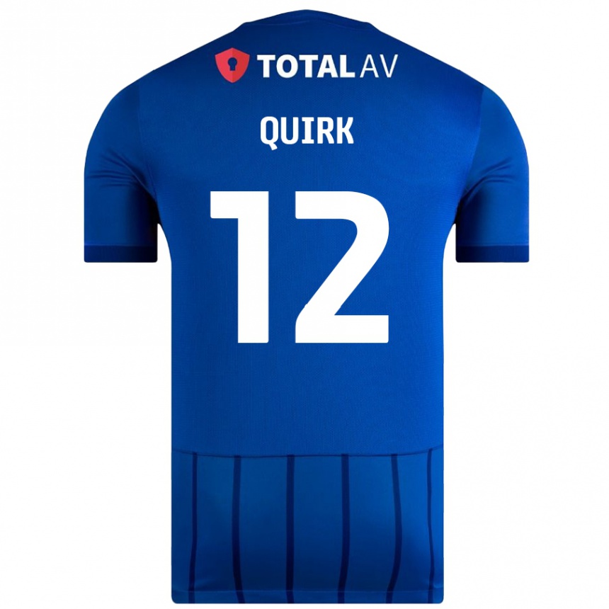 Gyermek Labdarúgás Sophie Quirk #12 Kék Hazai Jersey 2024/25 Mez Póló Ing