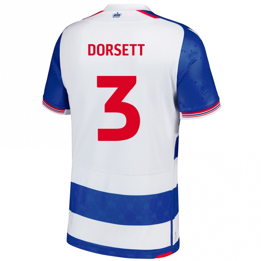 Gyermek Labdarúgás Jeriel Dorsett #3 Kék Fehér Hazai Jersey 2024/25 Mez Póló Ing