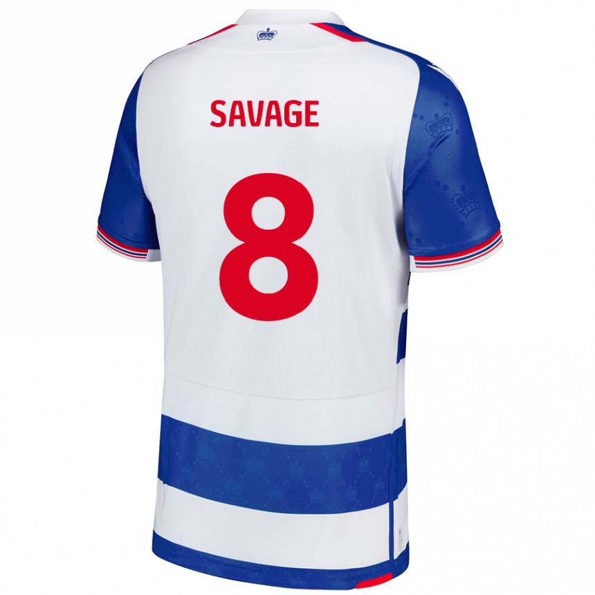 Gyermek Labdarúgás Charlie Savage #8 Kék Fehér Hazai Jersey 2024/25 Mez Póló Ing