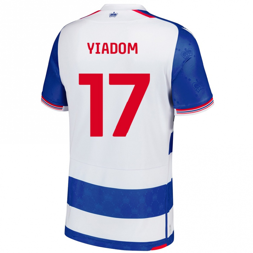 Gyermek Labdarúgás Andy Yiadom #17 Kék Fehér Hazai Jersey 2024/25 Mez Póló Ing