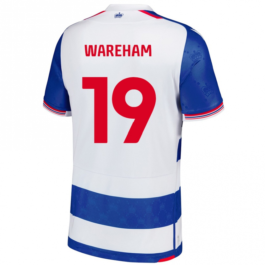 Gyermek Labdarúgás Jayden Wareham #19 Kék Fehér Hazai Jersey 2024/25 Mez Póló Ing