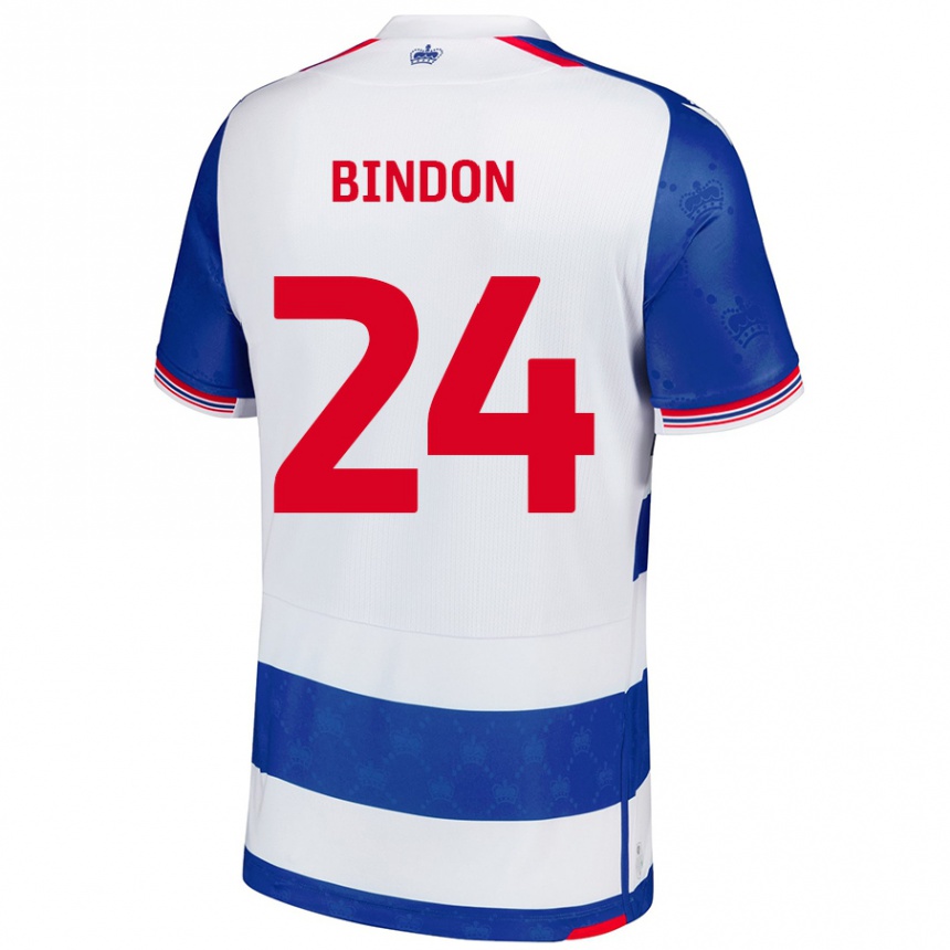 Gyermek Labdarúgás Tyler Bindon #24 Kék Fehér Hazai Jersey 2024/25 Mez Póló Ing