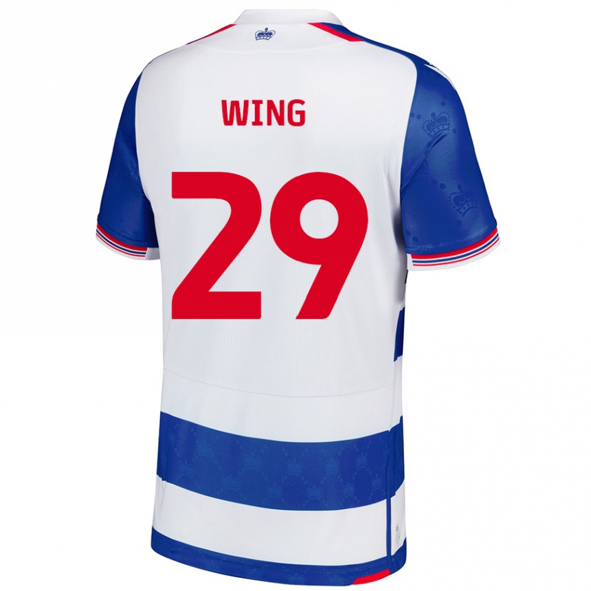 Gyermek Labdarúgás Lewis Wing #29 Kék Fehér Hazai Jersey 2024/25 Mez Póló Ing