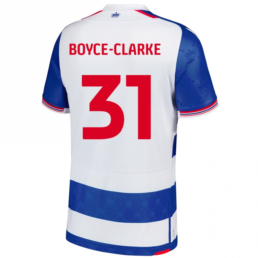 Gyermek Labdarúgás Coniah Boyce-Clarke #31 Kék Fehér Hazai Jersey 2024/25 Mez Póló Ing