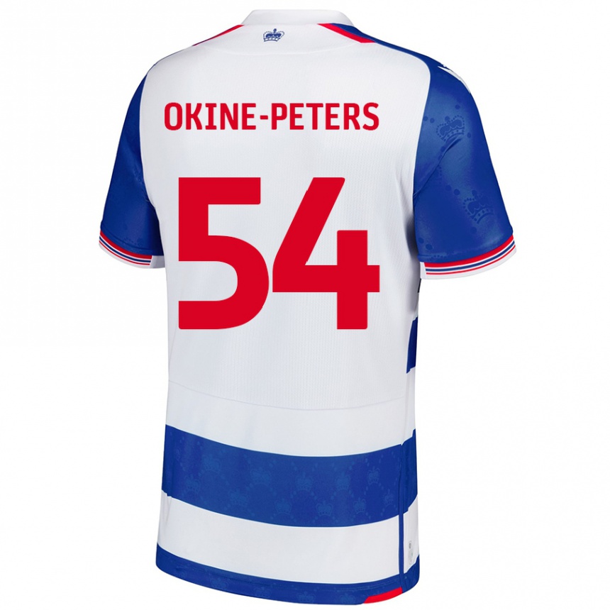 Gyermek Labdarúgás Jeremiah Okine-Peters #54 Kék Fehér Hazai Jersey 2024/25 Mez Póló Ing