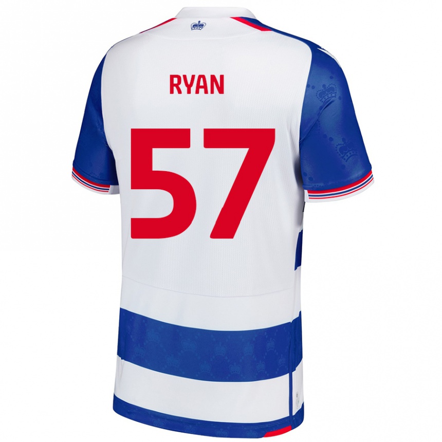 Gyermek Labdarúgás John Ryan #57 Kék Fehér Hazai Jersey 2024/25 Mez Póló Ing