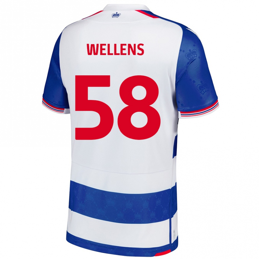 Gyermek Labdarúgás Charlie Wellens #58 Kék Fehér Hazai Jersey 2024/25 Mez Póló Ing