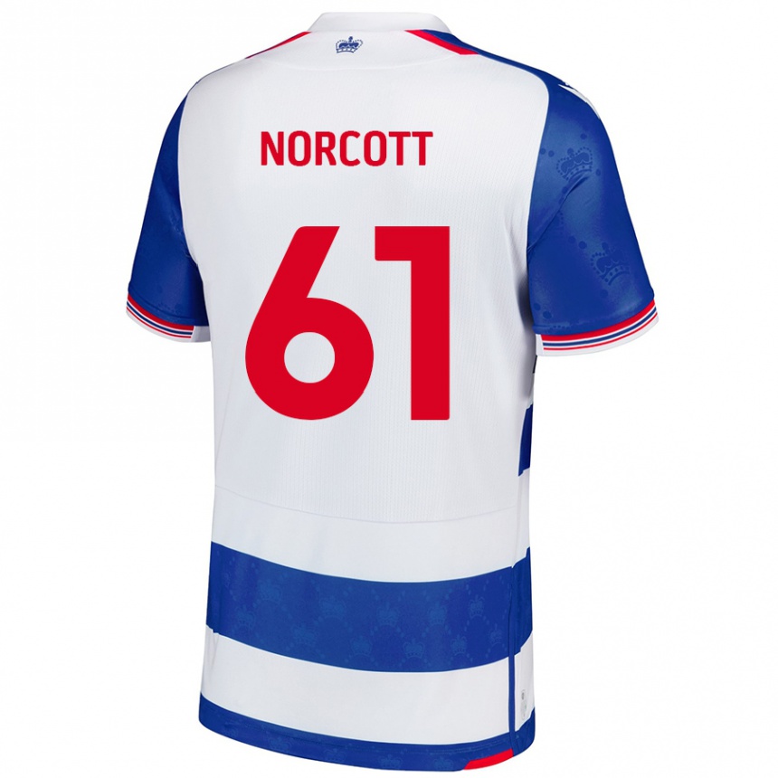 Gyermek Labdarúgás Tom Norcott #61 Kék Fehér Hazai Jersey 2024/25 Mez Póló Ing