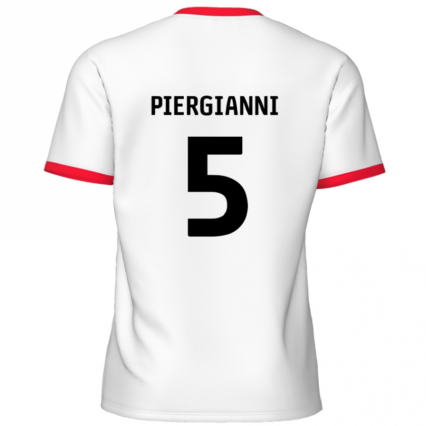 Gyermek Labdarúgás Carl Piergianni #5 Fehér Piros Hazai Jersey 2024/25 Mez Póló Ing