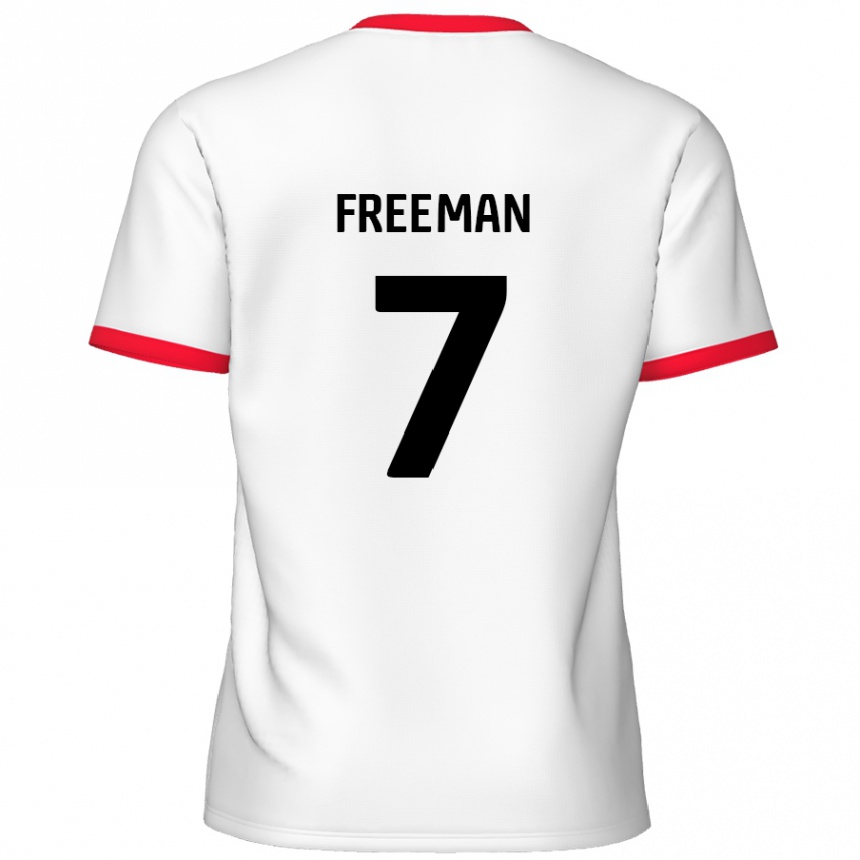 Gyermek Labdarúgás Nick Freeman #7 Fehér Piros Hazai Jersey 2024/25 Mez Póló Ing