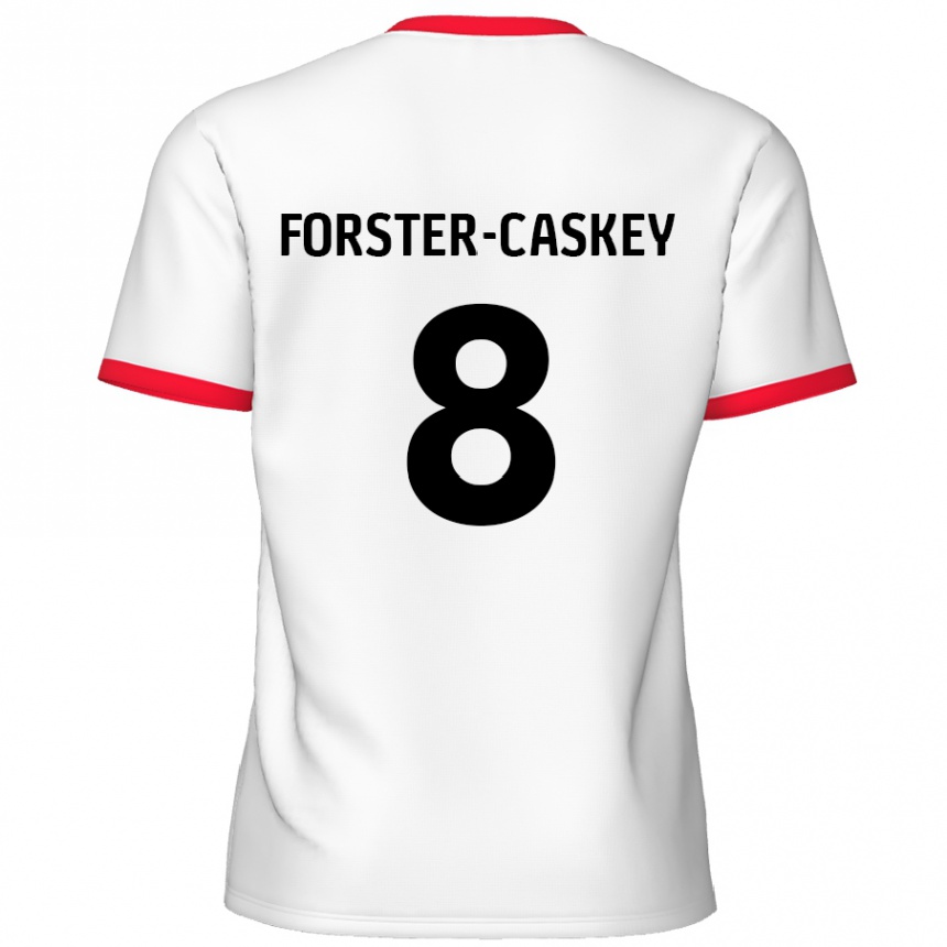 Gyermek Labdarúgás Jake Forster-Caskey #8 Fehér Piros Hazai Jersey 2024/25 Mez Póló Ing