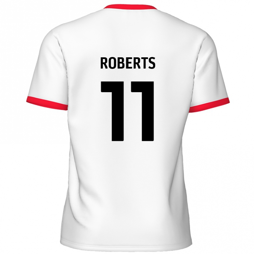 Gyermek Labdarúgás Jordan Roberts #11 Fehér Piros Hazai Jersey 2024/25 Mez Póló Ing