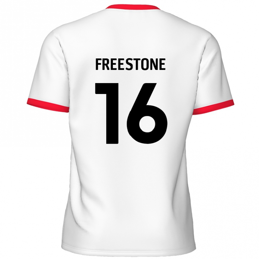 Gyermek Labdarúgás Lewis Freestone #16 Fehér Piros Hazai Jersey 2024/25 Mez Póló Ing