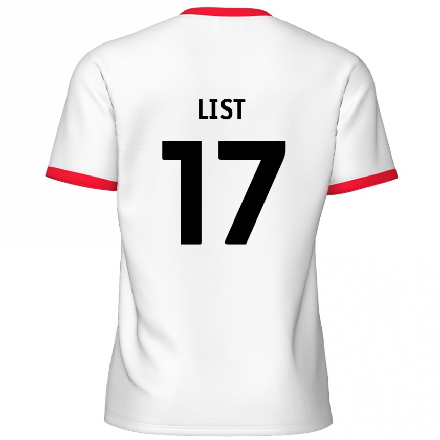 Gyermek Labdarúgás Elliott List #17 Fehér Piros Hazai Jersey 2024/25 Mez Póló Ing