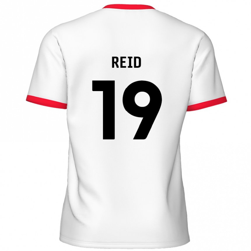 Gyermek Labdarúgás Jamie Reid #19 Fehér Piros Hazai Jersey 2024/25 Mez Póló Ing