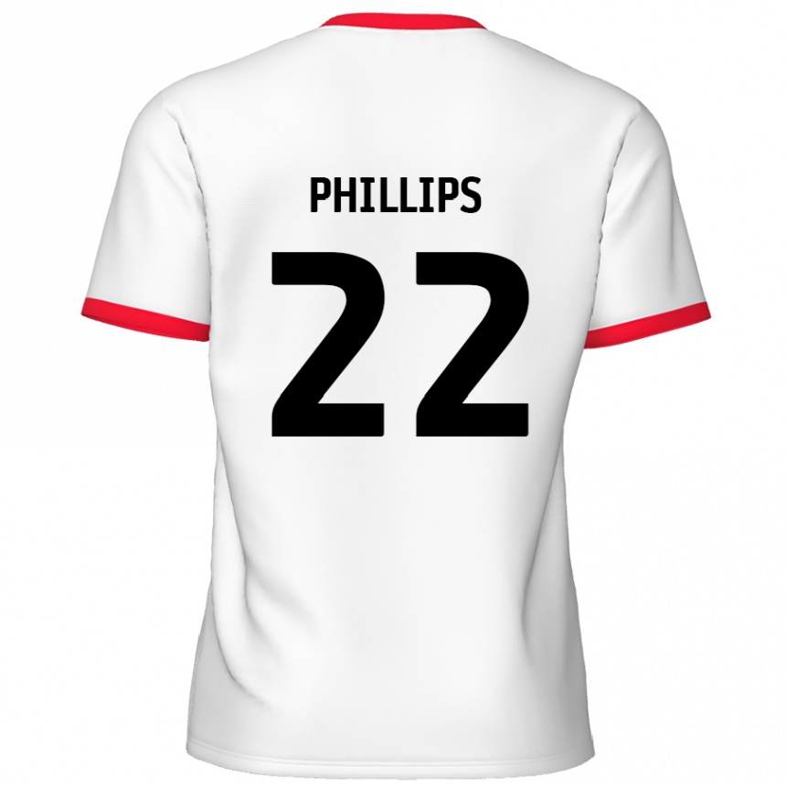 Gyermek Labdarúgás Daniel Phillips #22 Fehér Piros Hazai Jersey 2024/25 Mez Póló Ing