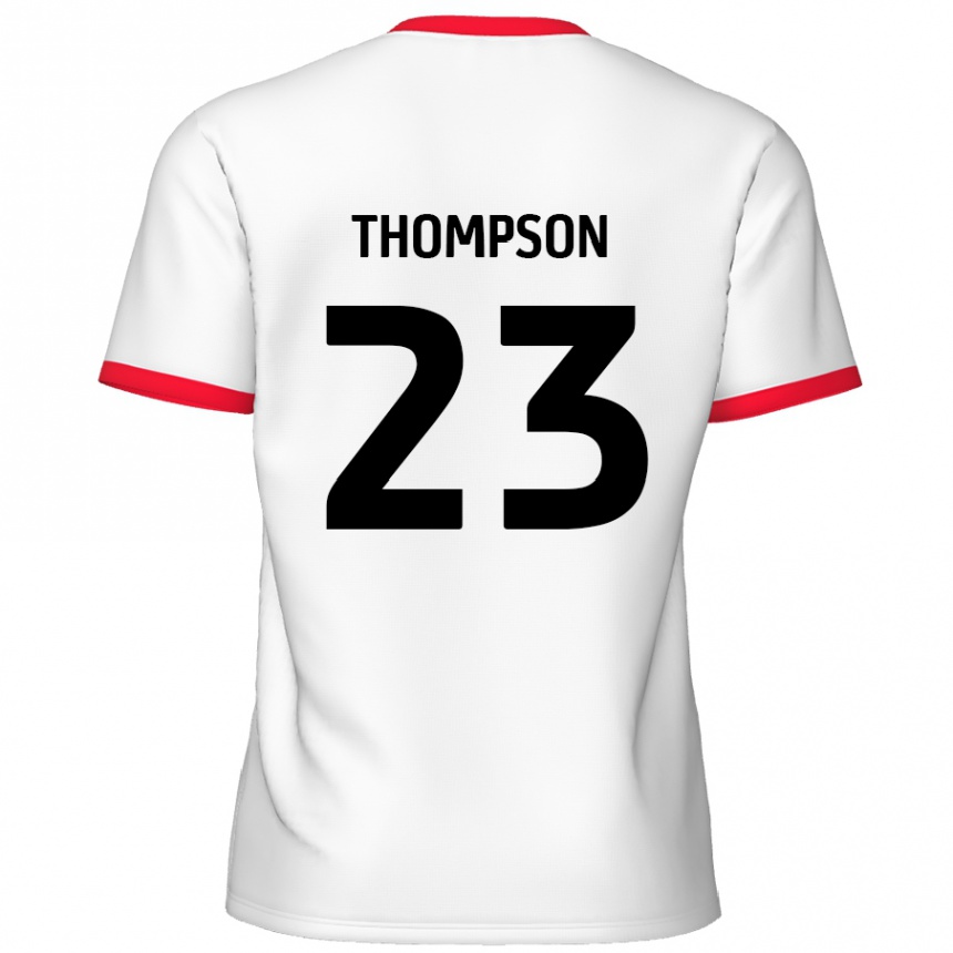 Gyermek Labdarúgás Louis Thompson #23 Fehér Piros Hazai Jersey 2024/25 Mez Póló Ing