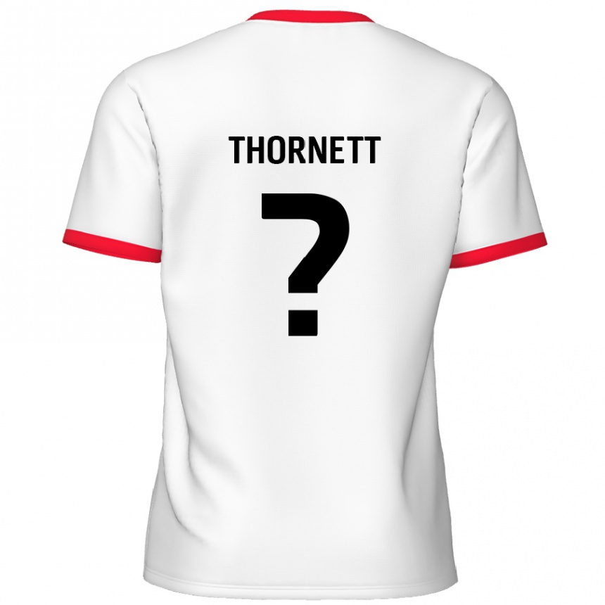 Gyermek Labdarúgás Alfie Thornett #0 Fehér Piros Hazai Jersey 2024/25 Mez Póló Ing