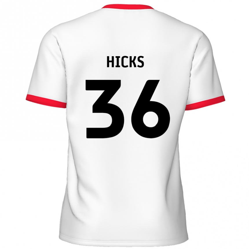 Gyermek Labdarúgás David Hicks #36 Fehér Piros Hazai Jersey 2024/25 Mez Póló Ing