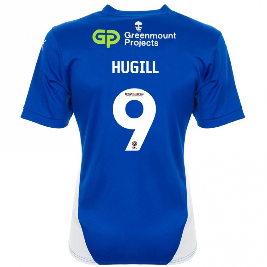 Gyermek Labdarúgás Joe Hugill #9 Kék Fehér Hazai Jersey 2024/25 Mez Póló Ing