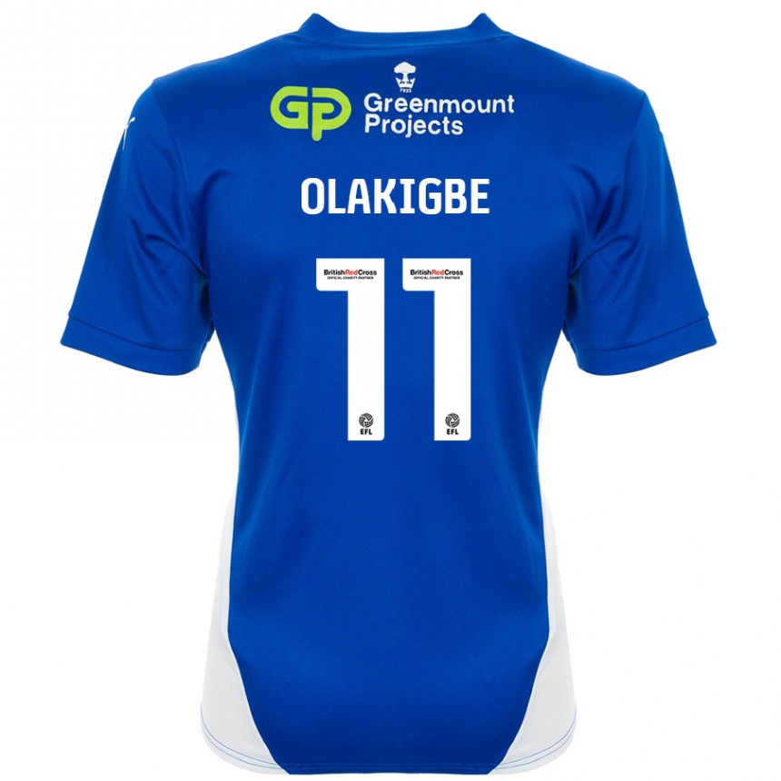 Gyermek Labdarúgás Michael Olakigbe #11 Kék Fehér Hazai Jersey 2024/25 Mez Póló Ing