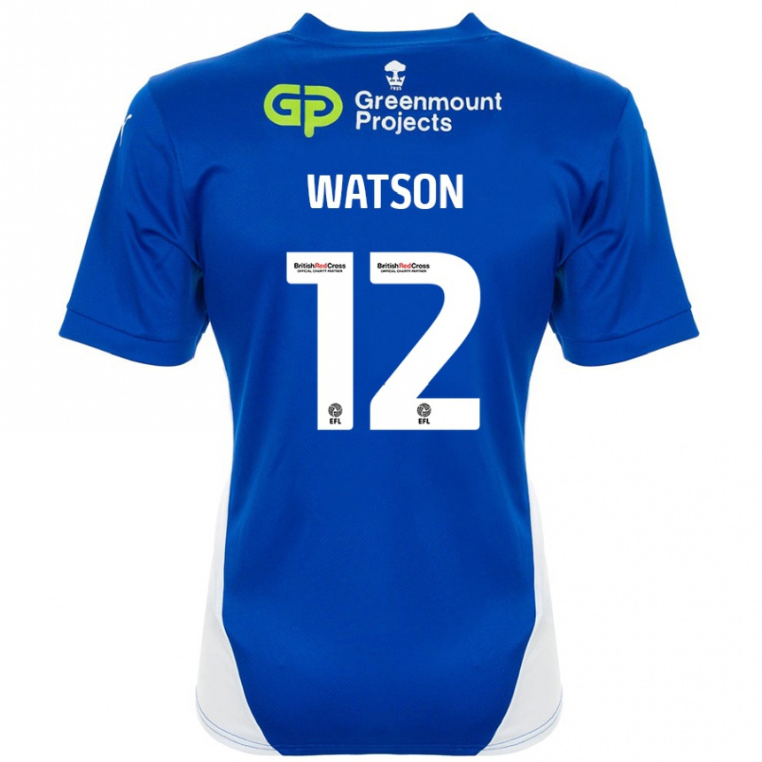 Gyermek Labdarúgás Tom Watson #12 Kék Fehér Hazai Jersey 2024/25 Mez Póló Ing